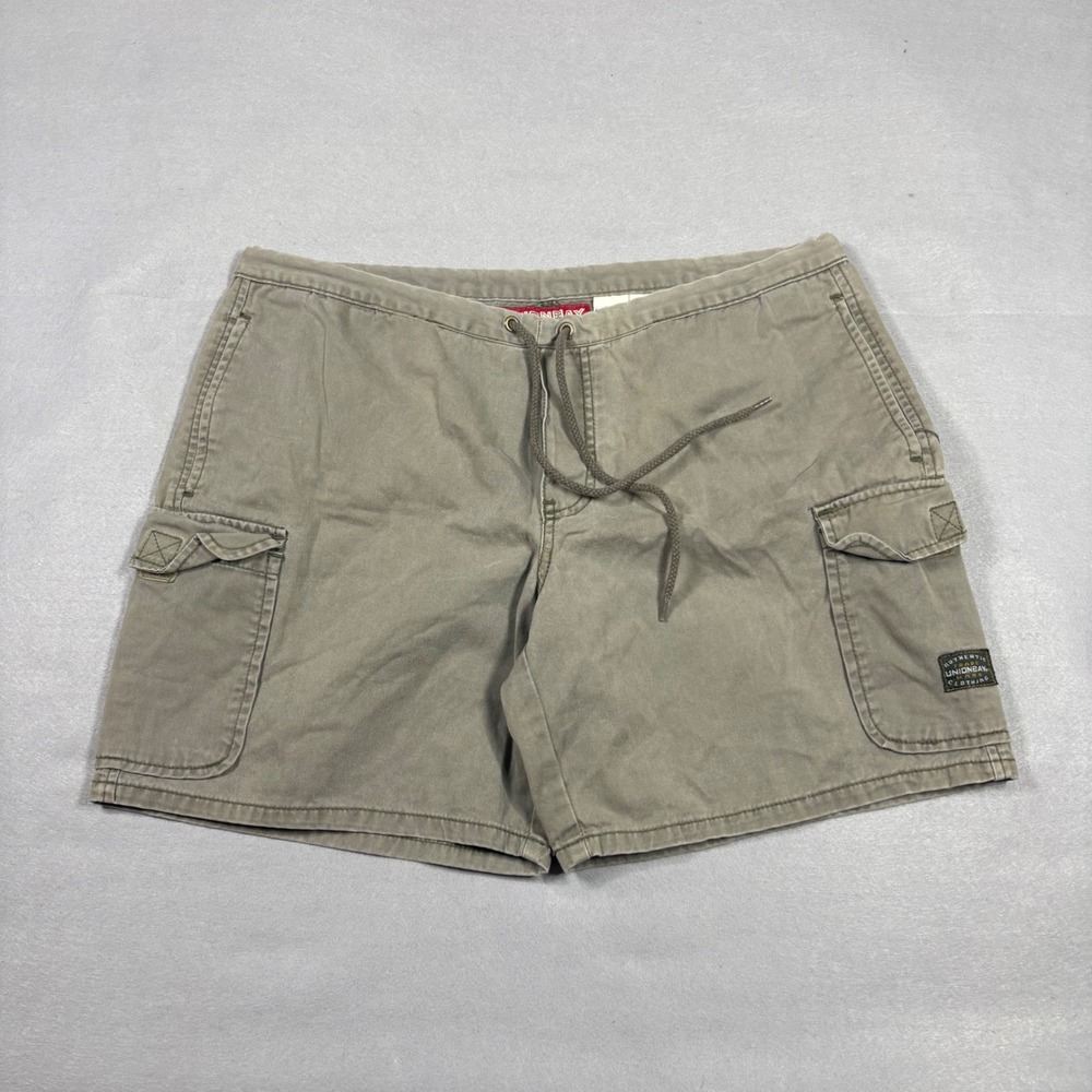 Unionbay Cargo Shorts Womens Small Green Cotton Drawstring Utility Y2K Vintage